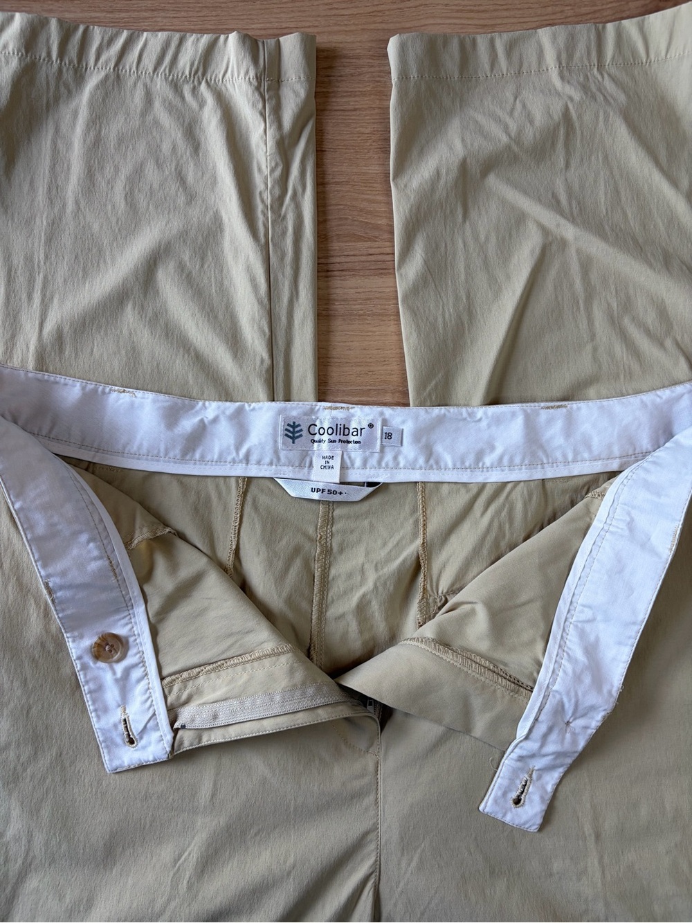 Coolibar Womens Beige Tan UPF 50+ Sun Protection Outdoor Hiking Pants Size 18